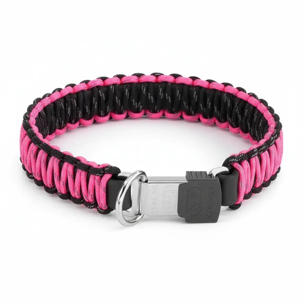 Paracord-Halsband reflektierend - mit ClicLock Verschluss (Edelstahl rostfrei) iljoke
